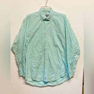 Vineyard Vines Long Sleeve Cotton Murray Shirt Green White SZ L